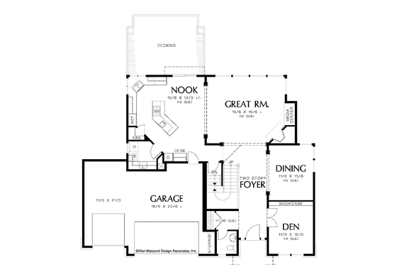 Floor Plan - Main Floor for Craftsman House Plan #48-858 - 4 bed, 3.5 bath