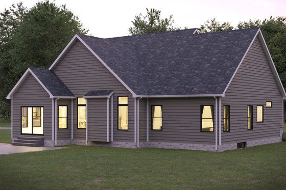 Exterior - Rear Elevation 1 for Farmhouse House Plan #1089-49 - 3 bed, 4.5 bath
