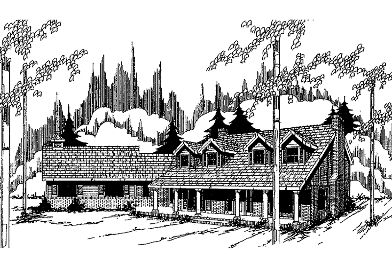 House Design - Exterior - Front Elevation 3 for Country House Plan #60-793 - 4 bed, 3.5 bath