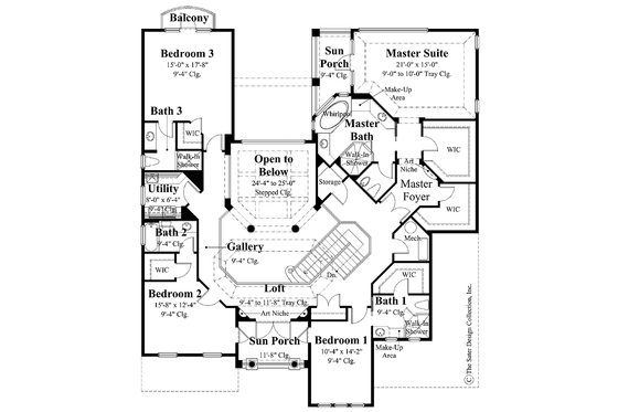 Floor Plan - Upper Floor for Classical House Plan #930-288 - 5 bed, 5.5 bath