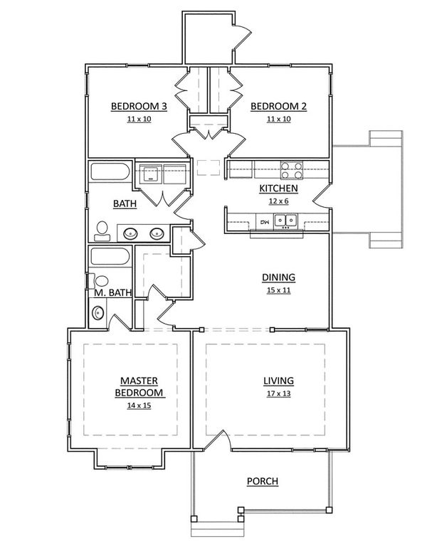 Home Plan - Craftsman Floor Plan - Main Floor Plan #936-18