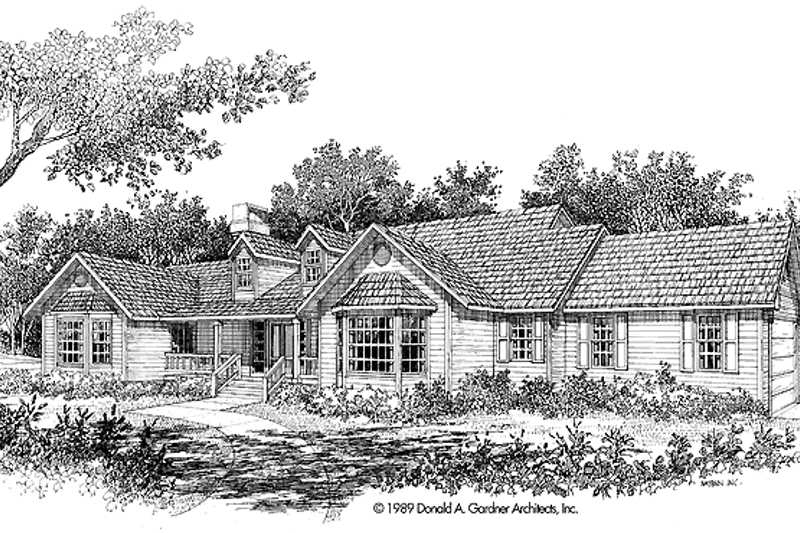 Home Plan - Exterior - Front Elevation 3 for Ranch House Plan #929-65 - 3 bed, 2 bath