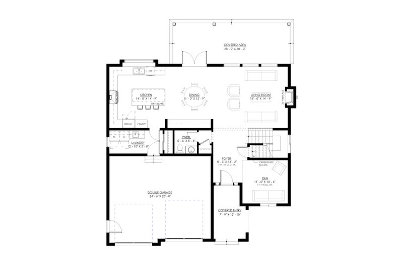 Architectural House Design - Floor Plan - Main Floor for European House Plan #1114-125 - 4 bed, 2.5 bath