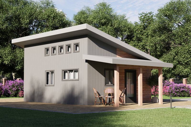 House Plan Design - Exterior - Front Elevation 3 for Modern House Plan #1106-161, 1 bath