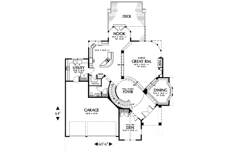 Home Plan - Floor Plan - Main Floor for Craftsman House Plan #48-354 - 4 bed, 3.5 bath