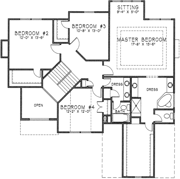 European Floor Plan - Upper Floor Plan #6-216