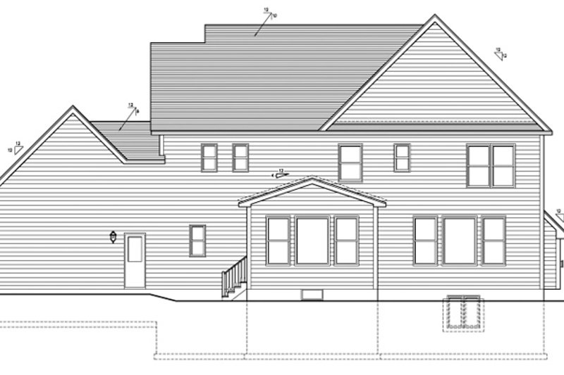 Home Plan - Exterior - Rear Elevation for Colonial House Plan #1010-95 - 4 bed, 2.5 bath