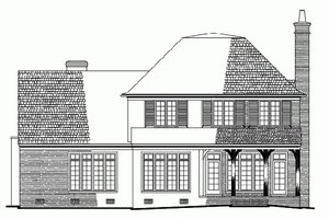 Exterior - Rear Elevation for European House Plan #137-137 - 4 bed, 3 bath