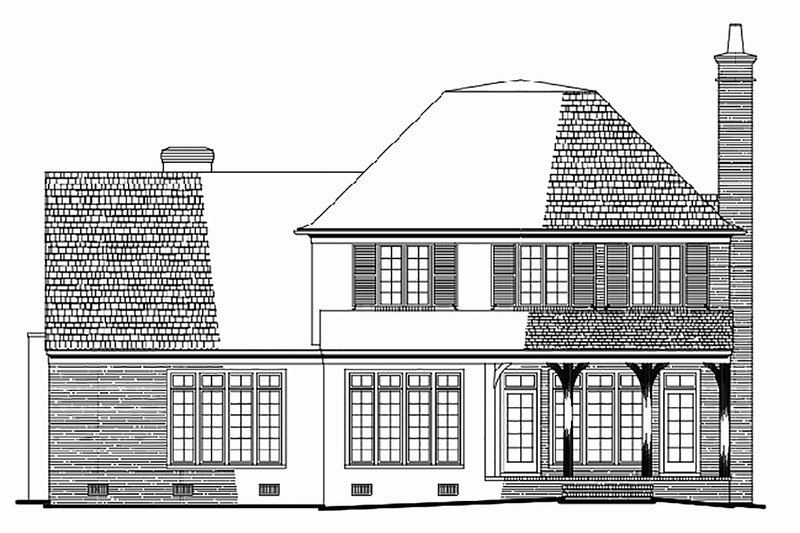 Dream House Plan - Exterior - Rear Elevation for European House Plan #137-137 - 4 bed, 3 bath