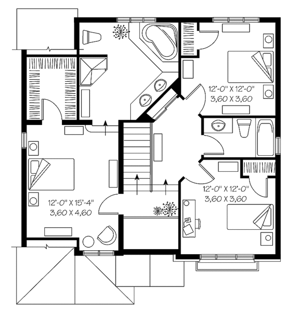 Home Plan - Craftsman Floor Plan - Upper Floor Plan #23-2338