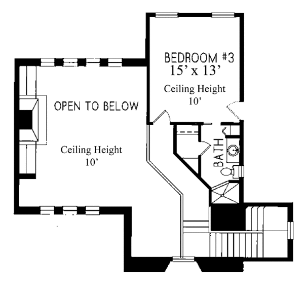 House Blueprint - Mediterranean Floor Plan - Upper Floor Plan #76-123