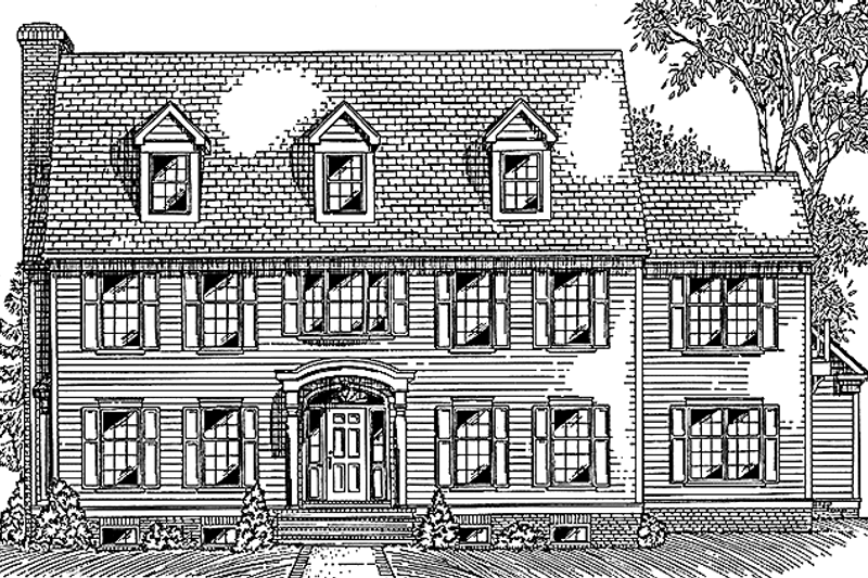House Blueprint - Colonial Exterior - Front Elevation Plan #994-13