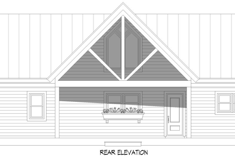 Architectural House Design - Exterior - Rear Elevation for Country House Plan #932-1108 - 2 bed, 2 bath
