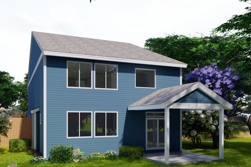 House Blueprint - Exterior - Rear Elevation for Craftsman House Plan #53-630 - 4 bed, 2.5 bath