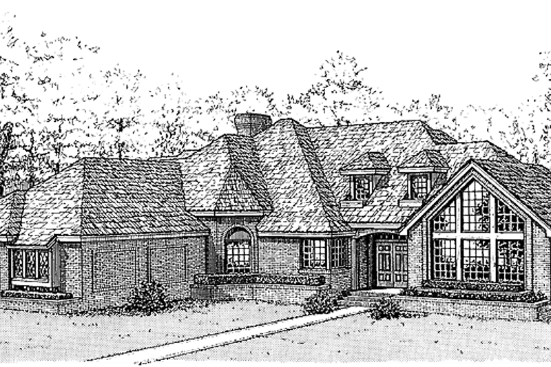 Dream House Plan - Mediterranean Exterior - Front Elevation Plan #310-1071