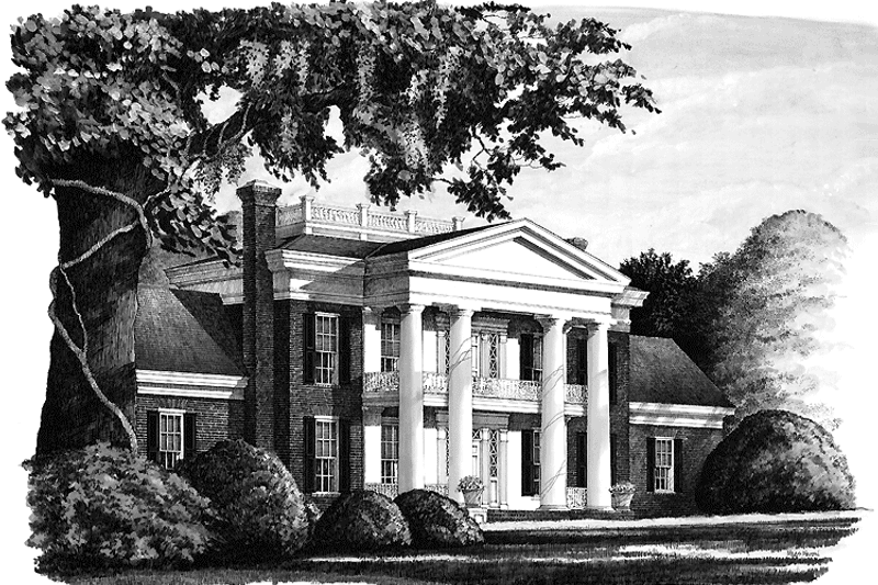 Dream House Plan - Exterior - Front Elevation 3 for Classical House Plan #137-300 - 4 bed, 4.5 bath
