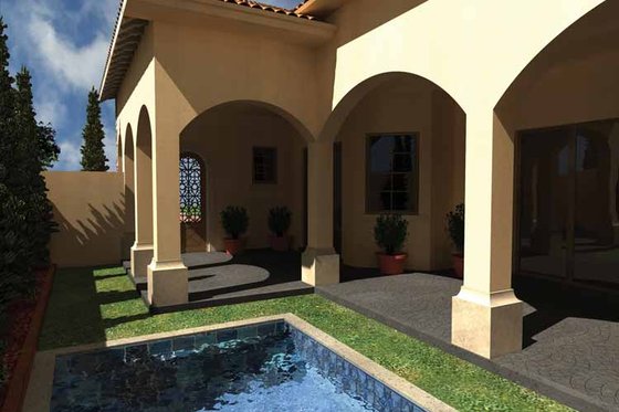 Exterior - Rear Elevation 2 for Mediterranean House Plan #930-431 - 2 bed, 2.5 bath