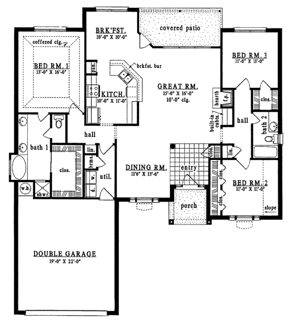 House Plan Design - European Floor Plan - Main Floor Plan #42-524