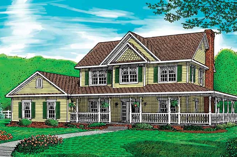 Architectural House Design - Country Exterior - Front Elevation Plan #11-251