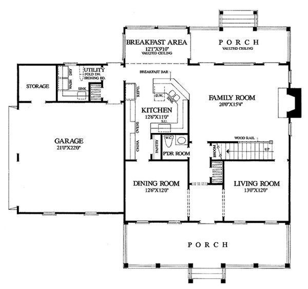 Architectural House Design - Colonial Floor Plan - Main Floor Plan #137-145