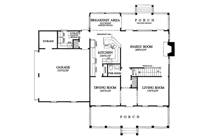 Dream House Plan - Floor Plan - Main Floor for Colonial House Plan #137-145 - 4 bed, 3 bath