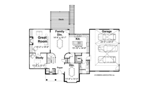 Floor Plan - Main Floor for Country House Plan #928-206 - 4 bed, 3.5 bath