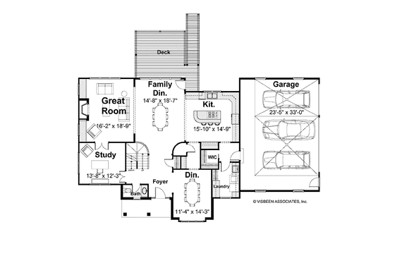Floor Plan - Main Floor for Country House Plan #928-206 - 4 bed, 3.5 bath