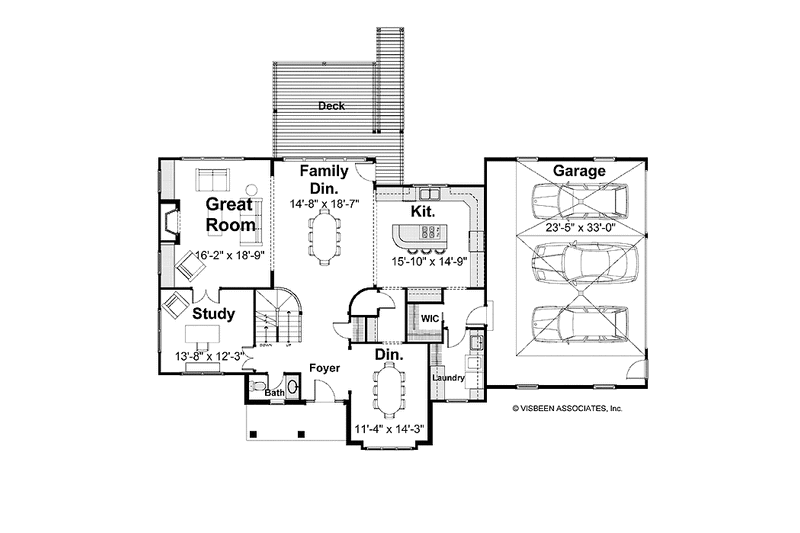 Home Plan - Floor Plan - Main Floor for Country House Plan #928-206 - 4 bed, 3.5 bath