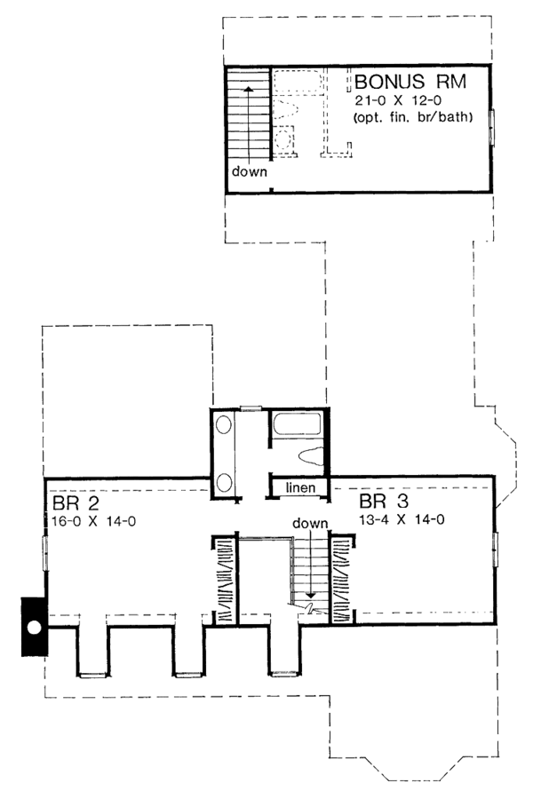 House Blueprint - Victorian Floor Plan - Upper Floor Plan #72-1069