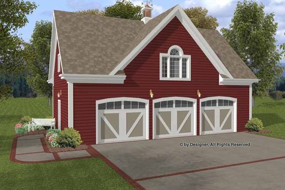 Exterior - Front Elevation 4 for Craftsman House Plan #56-673 - 1 bed, 1 bath