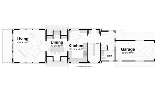Floor Plan - Main Floor for Contemporary House Plan #928-249 - 3 bed, 3.5 bath