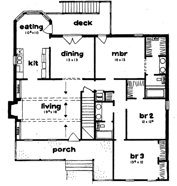 Dream House Plan - Country Floor Plan - Main Floor Plan #36-627