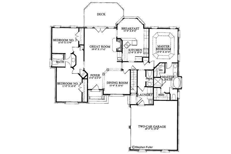 Home Plan - Floor Plan - Main Floor for Traditional House Plan #429-116 - 3 bed, 2.5 bath