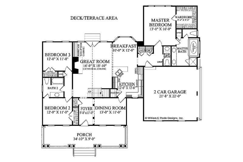 Dream House Plan - Floor Plan - Main Floor for Traditional House Plan #137-322 - 3 bed, 2.5 bath