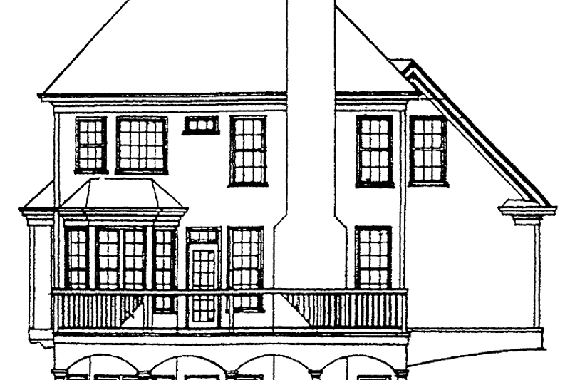 Dream House Plan - Exterior - Rear Elevation for Colonial House Plan #429-121 - 3 bed, 2.5 bath