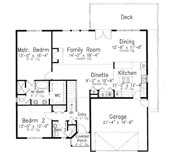 House Blueprint - Country Floor Plan - Main Floor Plan #52-265