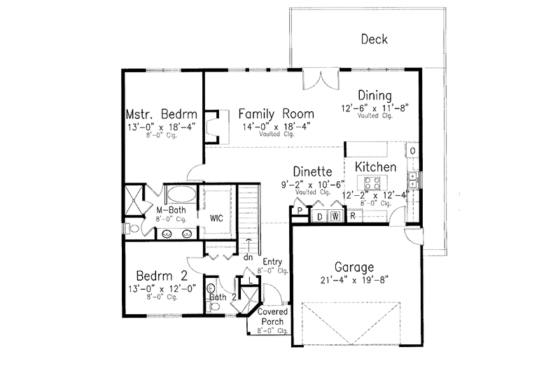 House Blueprint - Floor Plan - Main Floor for Country House Plan #52-265 - 3 bed, 2.5 bath