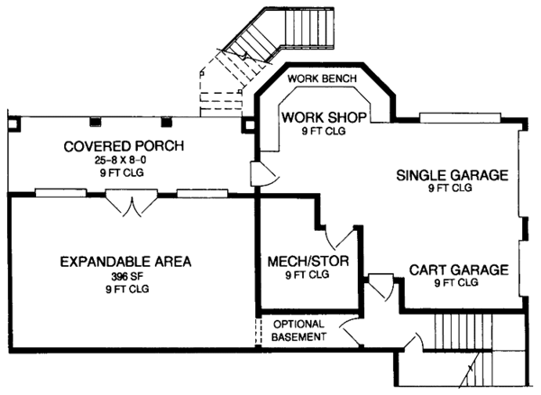 House Design - Colonial Floor Plan - Lower Floor Plan #952-253