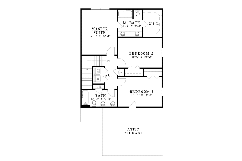 Dream House Plan - Floor Plan - Upper Floor for Bungalow House Plan #17-2997 - 3 bed, 2.5 bath