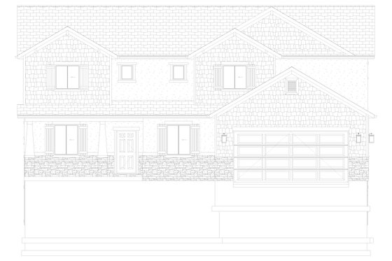 Exterior - Front Elevation 5 for Craftsman House Plan #1060-246 - 5 bed, 3.5 bath