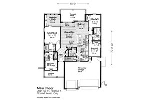 Floor Plan - Main Floor for European House Plan #310-1307 - 3 bed, 2.5 bath