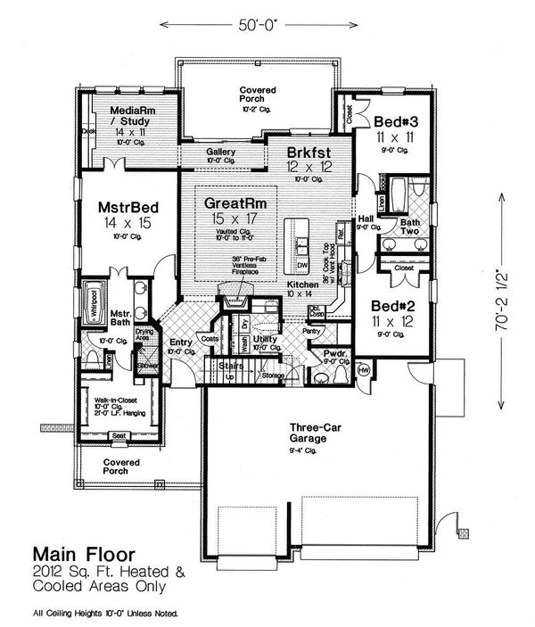 European Floor Plan - Main Floor Plan #310-1307