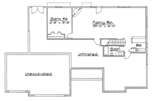 Floor Plan - Lower Floor for Traditional House Plan #31-127 - 4 bed, 3.5 bath