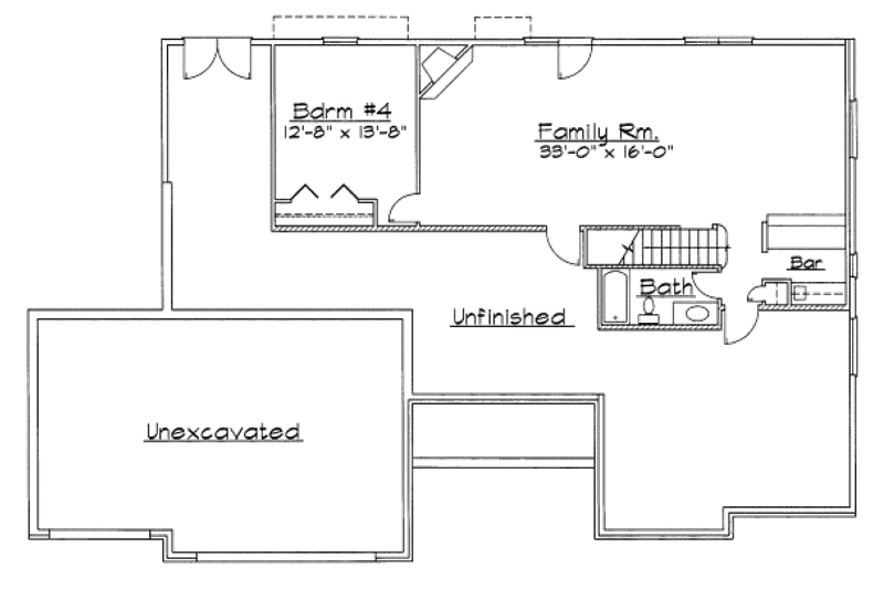 Home Plan - Floor Plan - Lower Floor for Traditional House Plan #31-127 - 4 bed, 3.5 bath