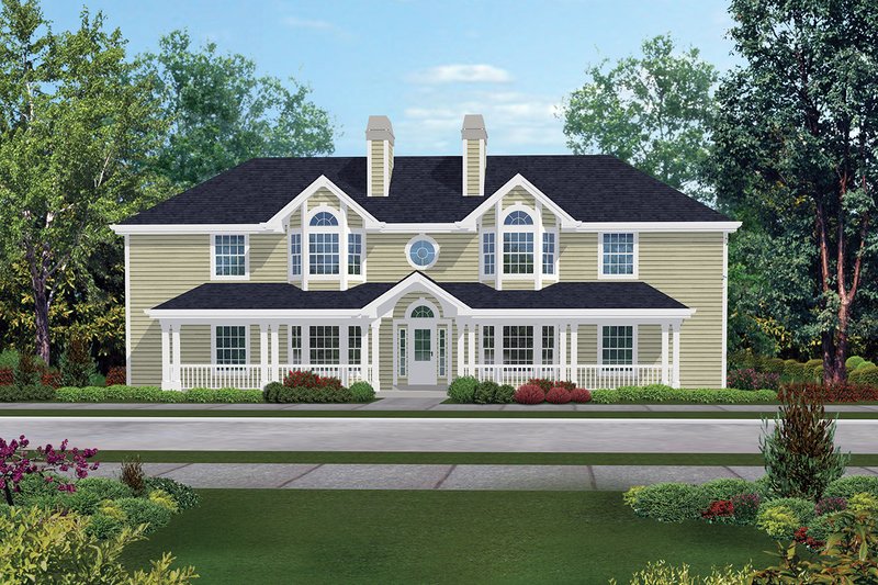Home Plan - Country Exterior - Front Elevation Plan #57-143