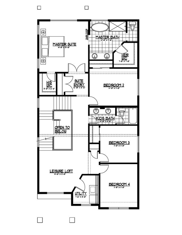 Contemporary Floor Plan - Upper Floor Plan #569-66