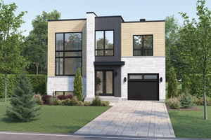 Modern Exterior - Front Elevation Plan #25-5026