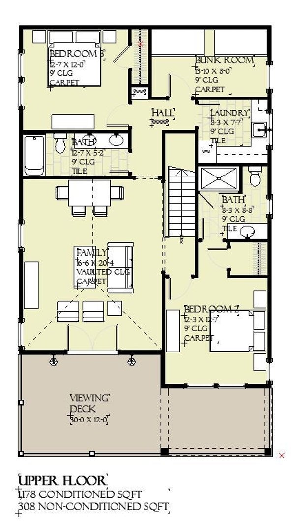 Architectural House Design - Beach Floor Plan - Upper Floor Plan #901-166