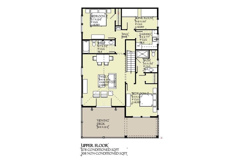 Dream House Plan - Floor Plan - Upper Floor for Beach House Plan #901-166 - 3 bed, 3.5 bath