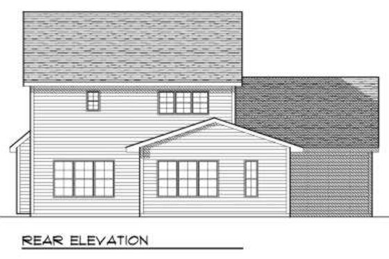 Exterior - Rear Elevation for Traditional House Plan #70-663 - 4 bed, 2.5 bath